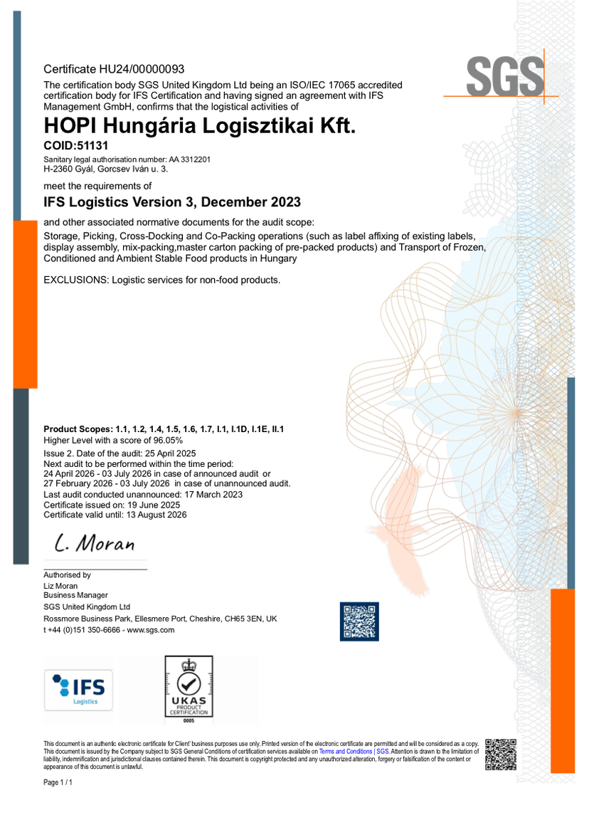 IFS Logistics — Gyál, Gorcsev u. 3 (HU)