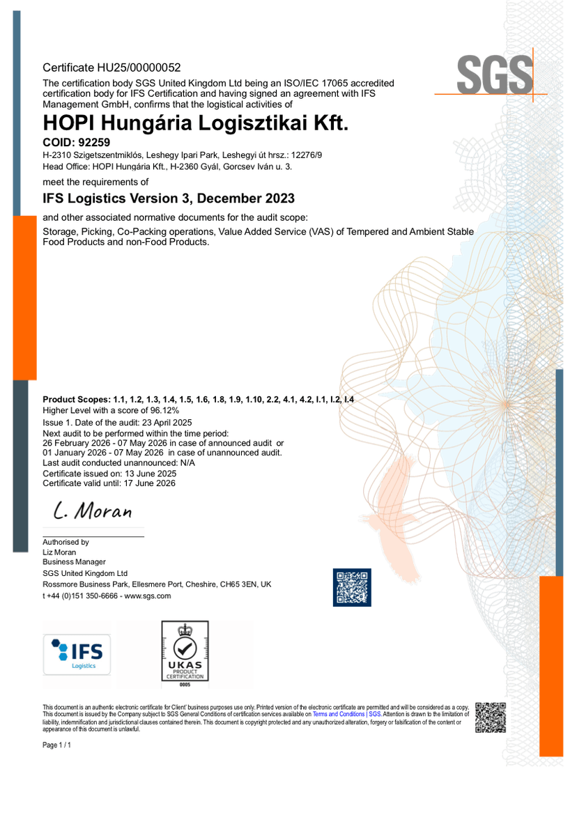 IFS Logistics — Szigetszentmiklós (HU)