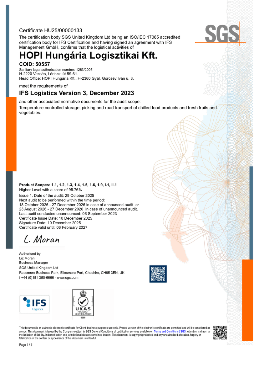IFS Logistics — Vecsés (HU)