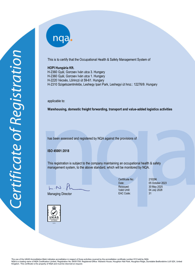 ISO 45001 HU (NQA)